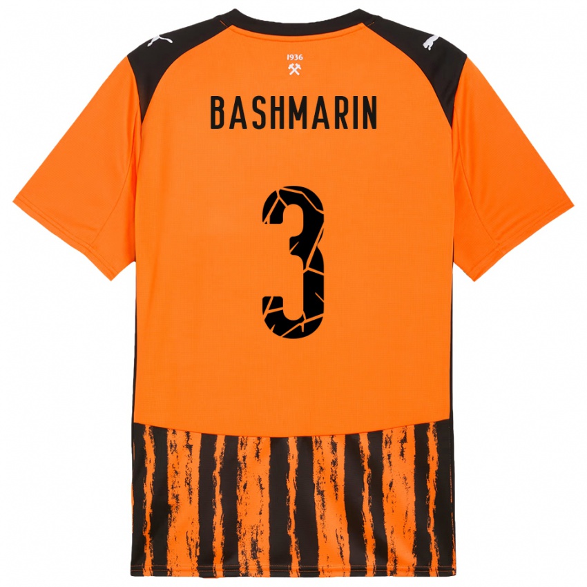 גברים Oleksandr Bashmarin #3 כתום שחור ג'רזי ביתית 2025/26 חולצה קצרה