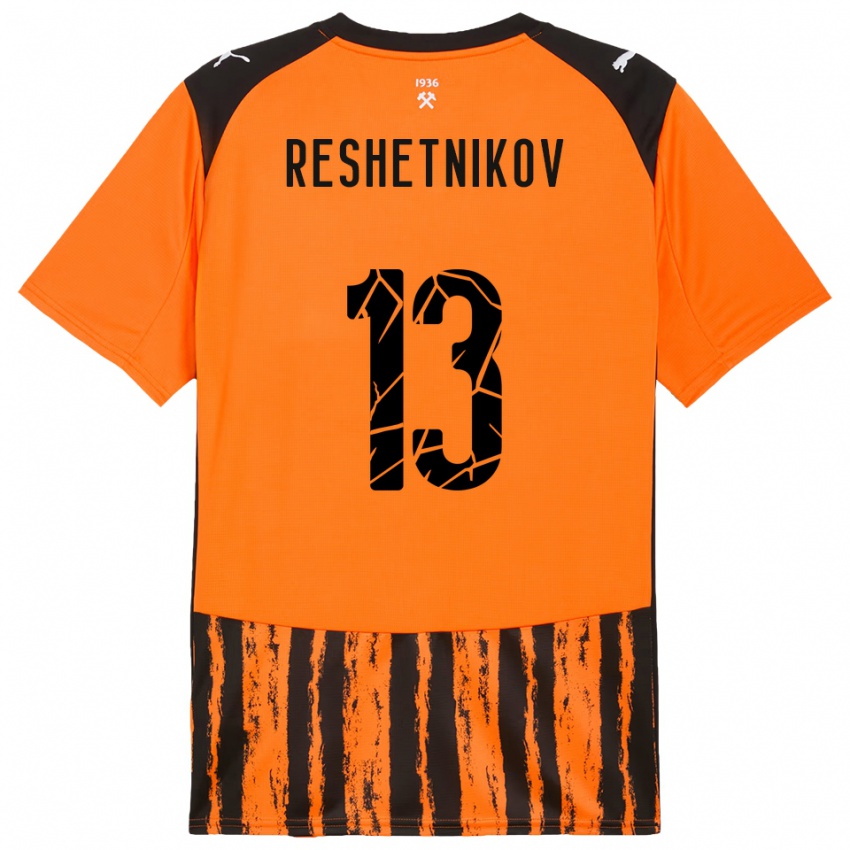 גברים Mikhail Reshetnikov #13 כתום שחור ג'רזי ביתית 2025/26 חולצה קצרה