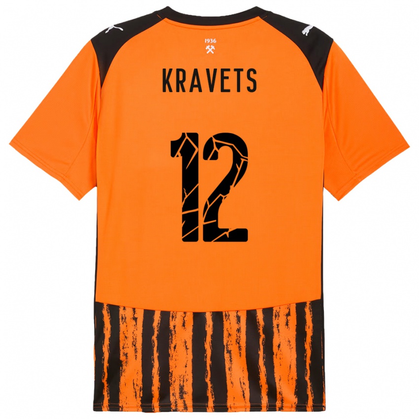 גברים ולדיסלב קראבץ #12 כתום שחור ג'רזי ביתית 2025/26 חולצה קצרה