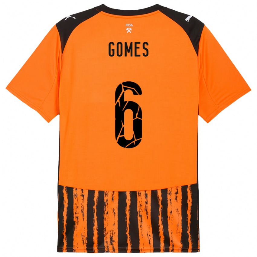 גברים מרלון גומס קלאודינו #6 כתום שחור ג'רזי ביתית 2025/26 חולצה קצרה