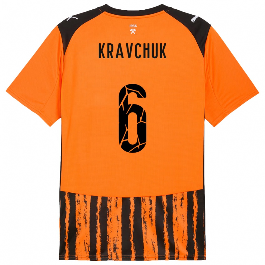 גברים Diana Kravchuk #6 כתום שחור ג'רזי ביתית 2025/26 חולצה קצרה