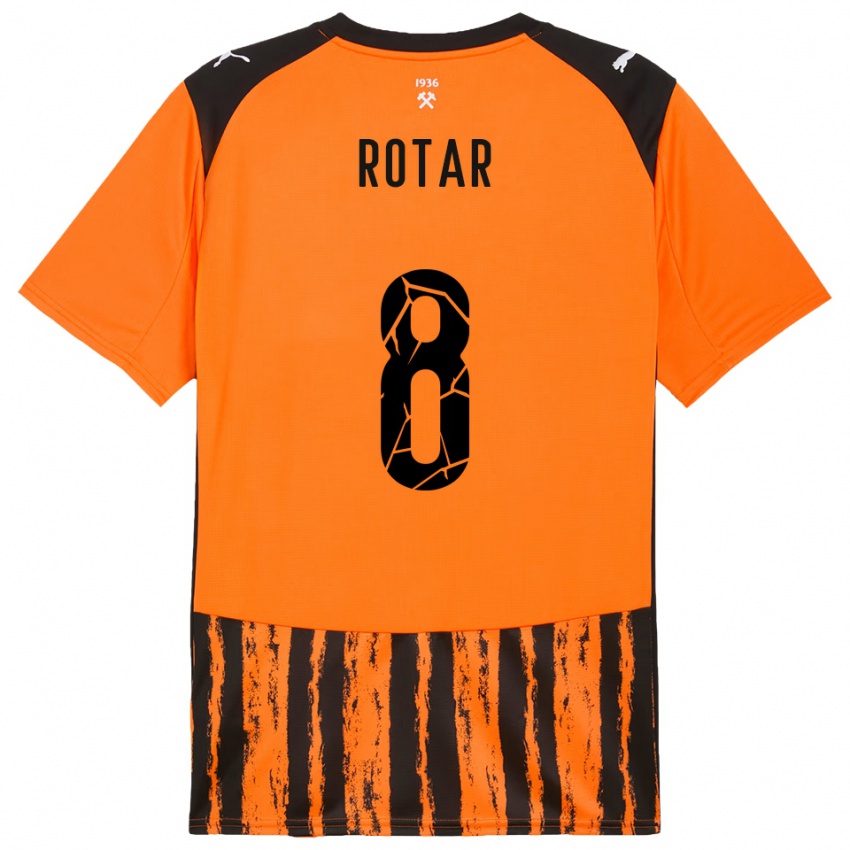 גברים Kyryl Rotar #8 כתום שחור ג'רזי ביתית 2025/26 חולצה קצרה