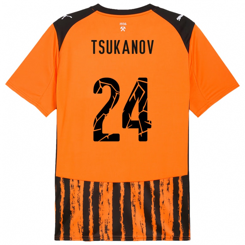 גברים ויקטור צוקנוב #24 כתום שחור ג'רזי ביתית 2025/26 חולצה קצרה