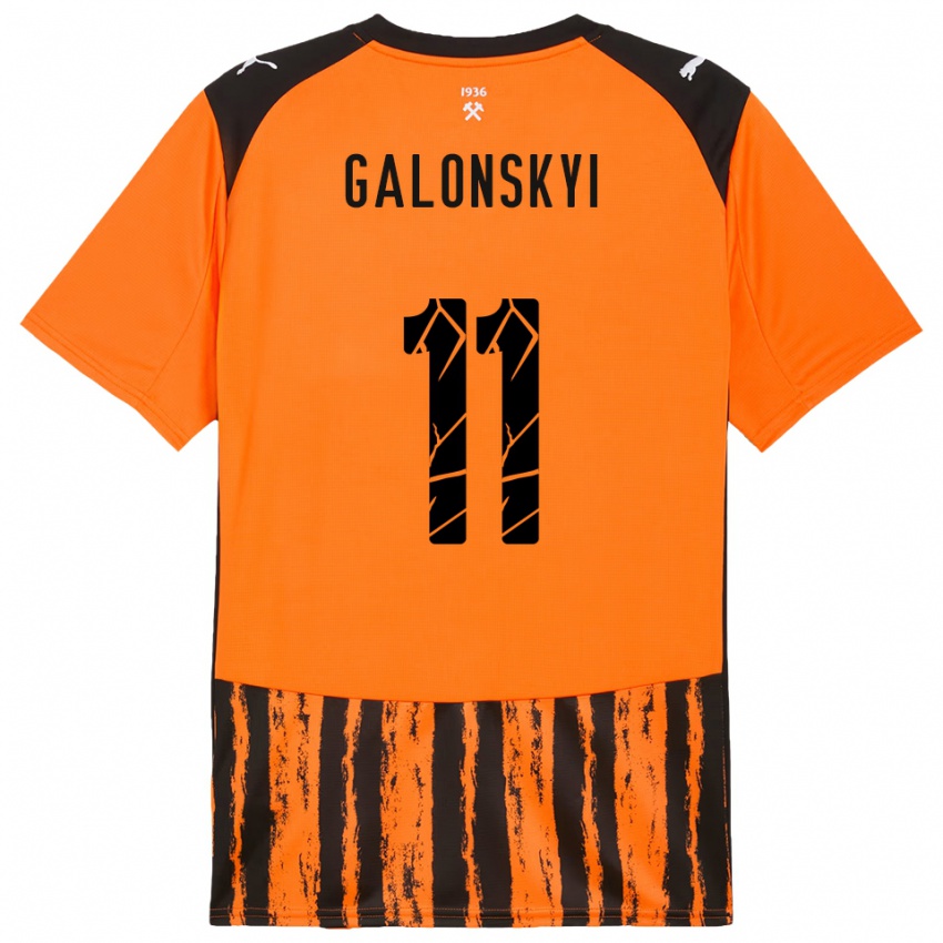 גברים Valentyn Galonskyi #11 כתום שחור ג'רזי ביתית 2025/26 חולצה קצרה