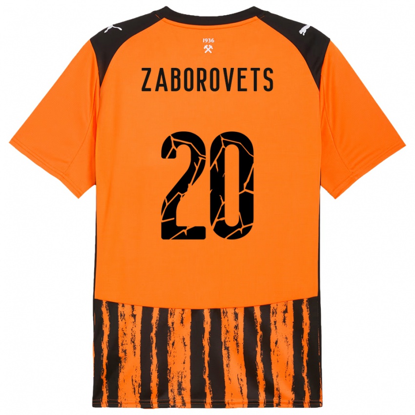 גברים Lidiia Zaborovets #20 כתום שחור ג'רזי ביתית 2025/26 חולצה קצרה