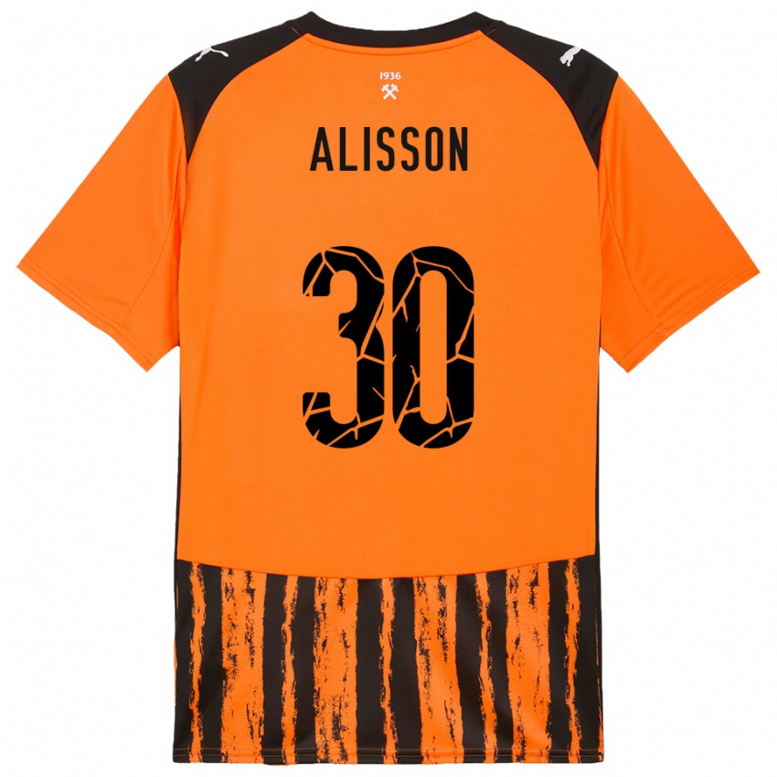 גברים אליסון בקר #30 כתום שחור ג'רזי ביתית 2025/26 חולצה קצרה