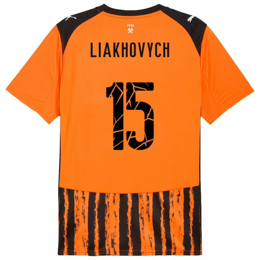 גברים Anastasiia Liakhovych #15 כתום שחור ג'רזי ביתית 2025/26 חולצה קצרה