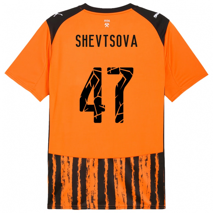 גברים Viktoriia Shevtsova #47 כתום שחור ג'רזי ביתית 2025/26 חולצה קצרה