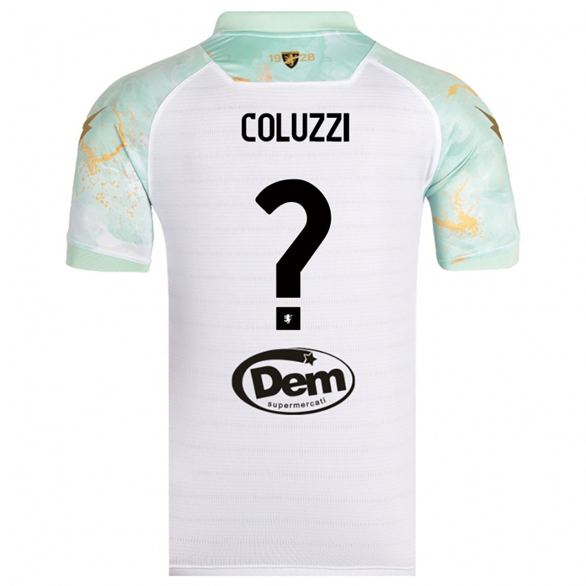 גברים Alessandro Coluzzi #0 לבן שחור הרחק ג'רזי 2025/26 חולצה קצרה