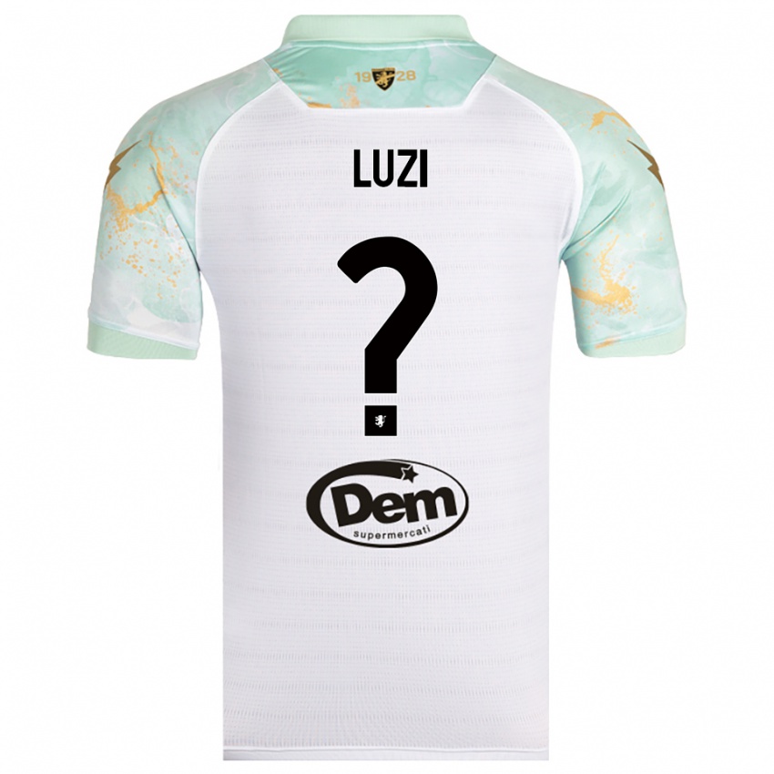 גברים Daniel Luzi #0 לבן שחור הרחק ג'רזי 2025/26 חולצה קצרה