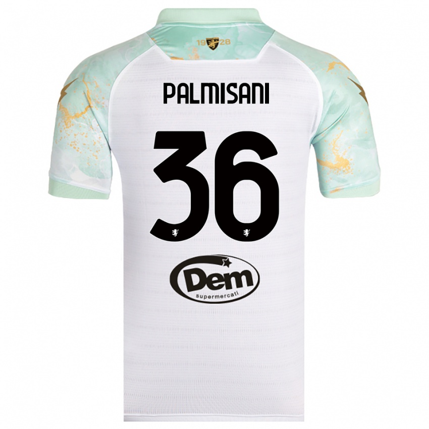 גברים לורנזו פלמיסאני #36 לבן שחור הרחק ג'רזי 2025/26 חולצה קצרה