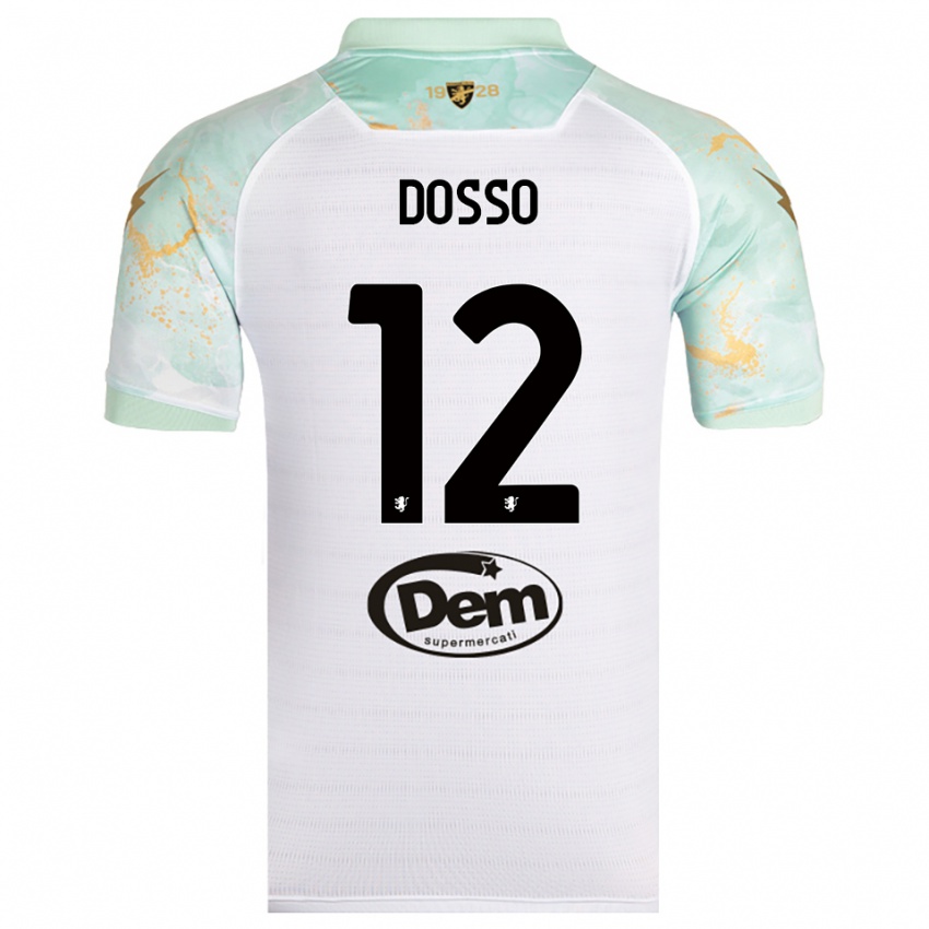 גברים אבובאקה דוסו #12 לבן שחור הרחק ג'רזי 2025/26 חולצה קצרה