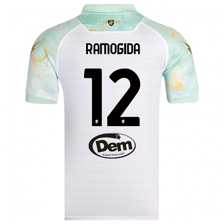 גברים Tommaso Ramogida #12 לבן שחור הרחק ג'רזי 2025/26 חולצה קצרה