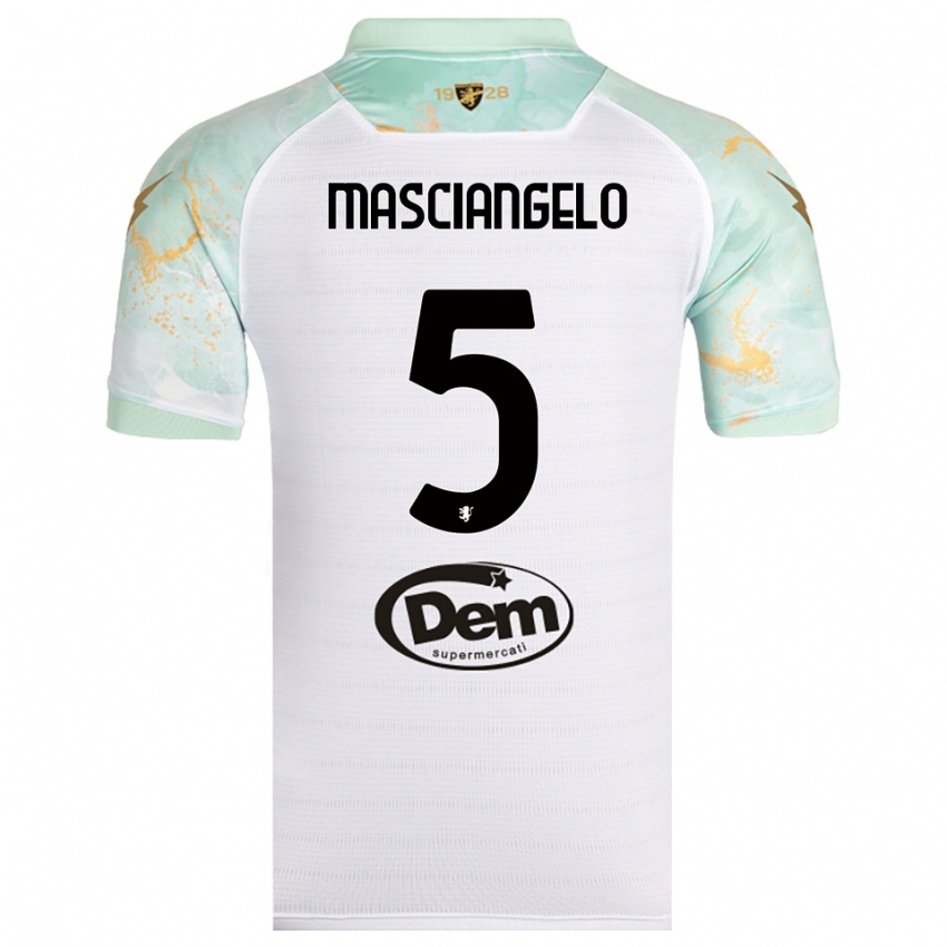 גברים אדוארדו מסצ'אנג'לו #5 לבן שחור הרחק ג'רזי 2025/26 חולצה קצרה