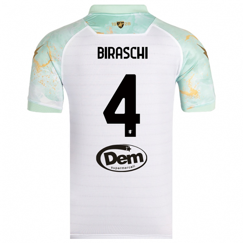 גברים Davide Biraschi #4 לבן שחור הרחק ג'רזי 2025/26 חולצה קצרה