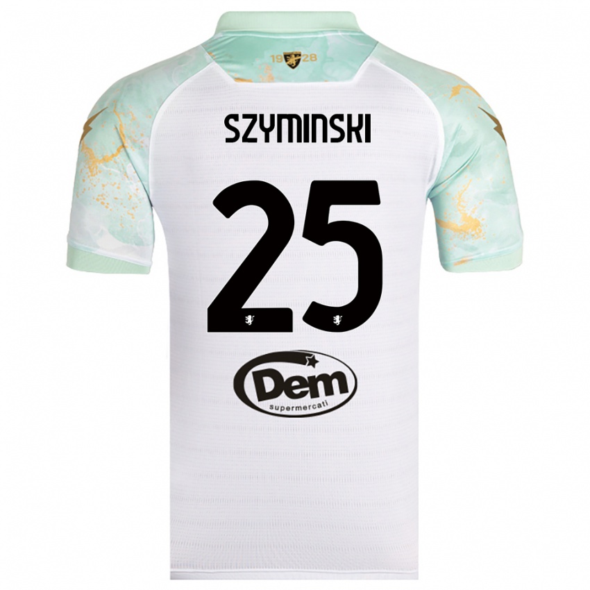 גברים פז'מיסלב שימינסקי #25 לבן שחור הרחק ג'רזי 2025/26 חולצה קצרה