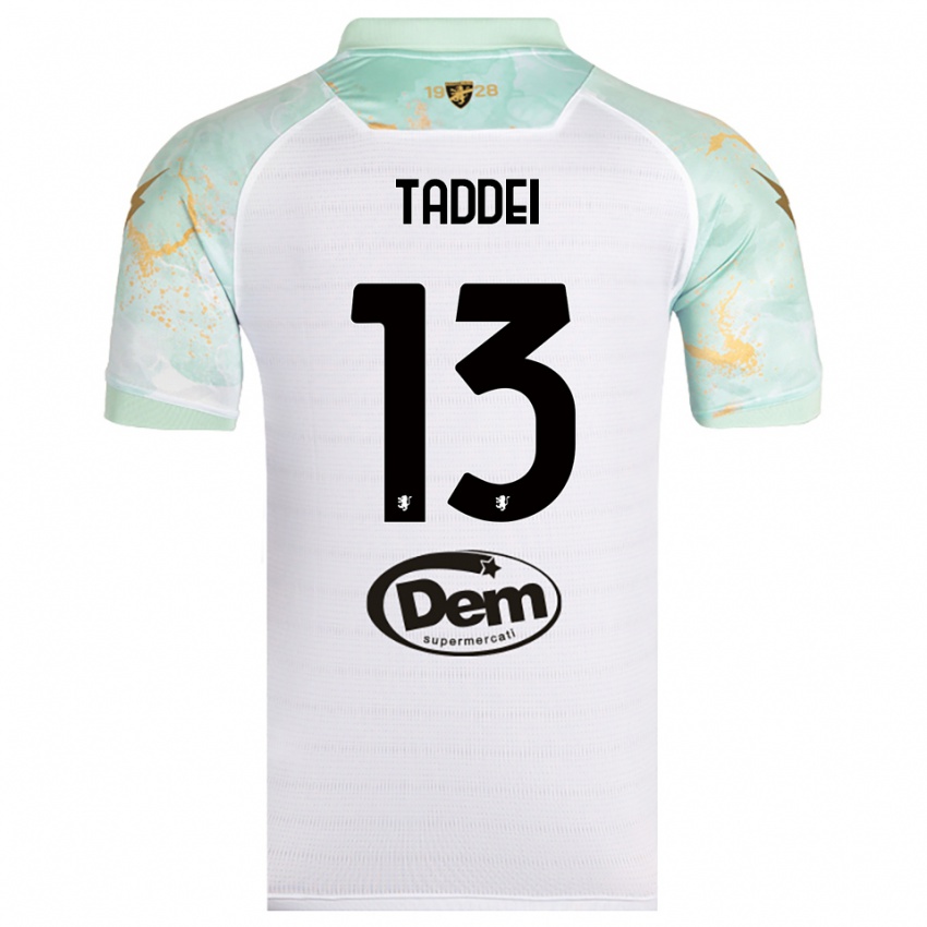 גברים Leonardo Taddei #13 לבן שחור הרחק ג'רזי 2025/26 חולצה קצרה