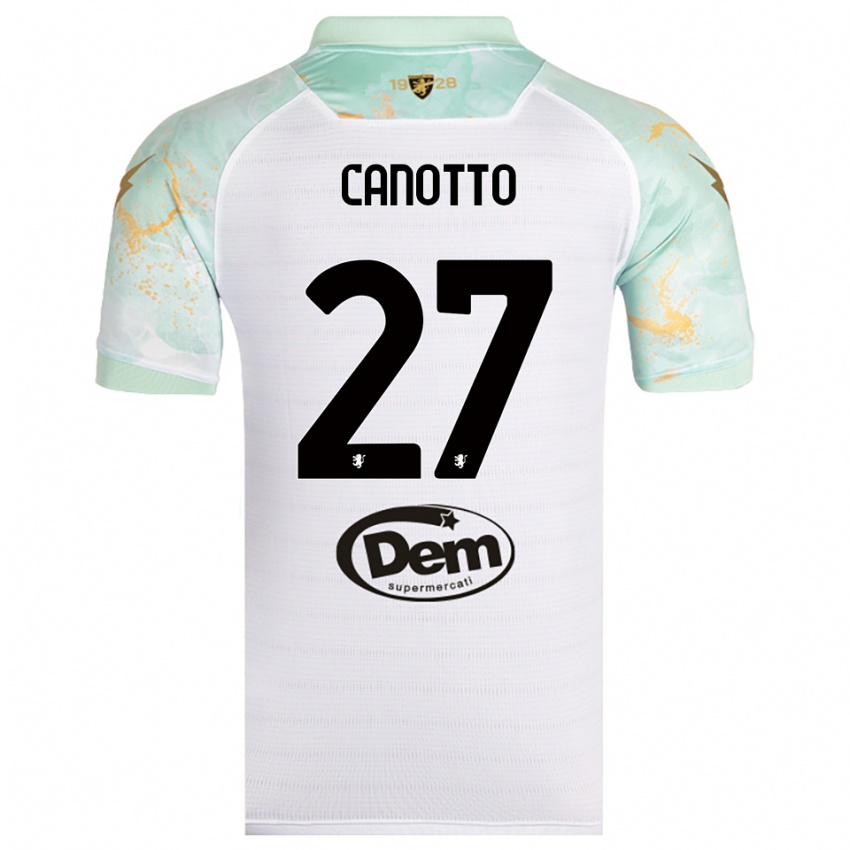 גברים Luigi Canotto #27 לבן שחור הרחק ג'רזי 2025/26 חולצה קצרה