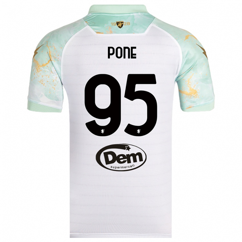 גברים Cristian Pone #95 לבן שחור הרחק ג'רזי 2025/26 חולצה קצרה