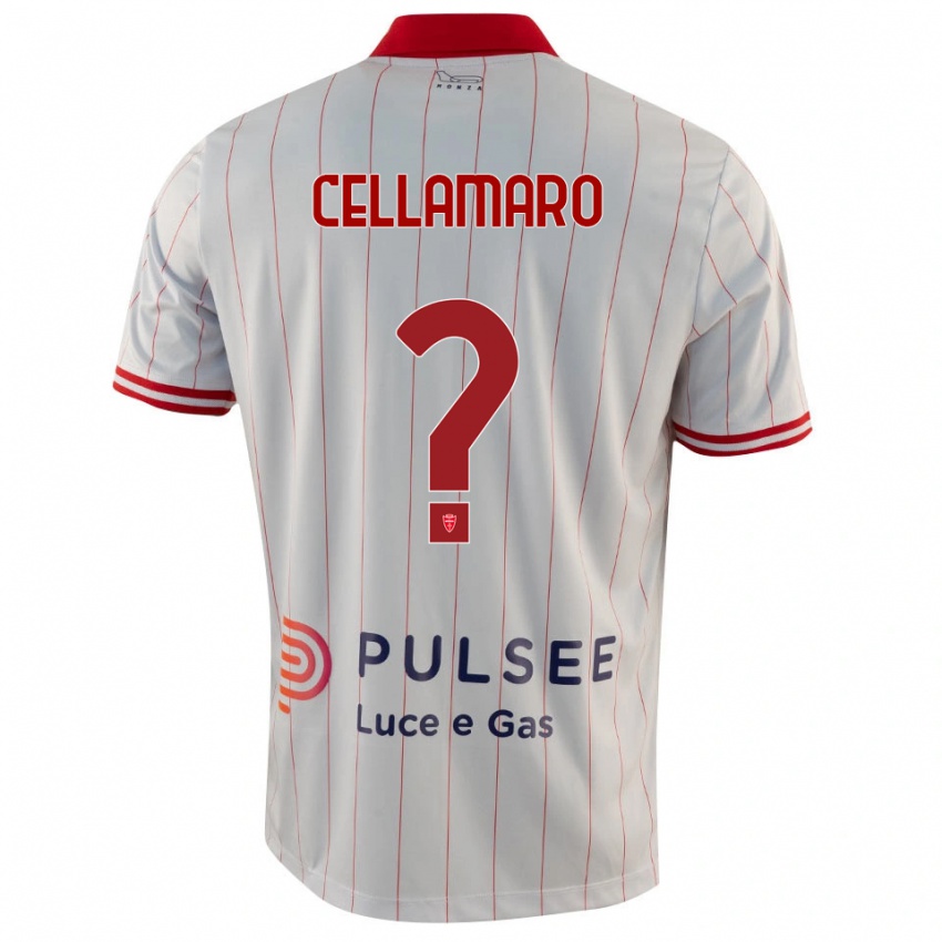 גברים Simone Cellamaro #0 לבן אדום כחול הרחק ג'רזי 2025/26 חולצה קצרה