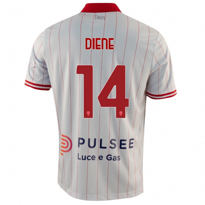 גברים Abdou Diene #14 לבן אדום כחול הרחק ג'רזי 2025/26 חולצה קצרה