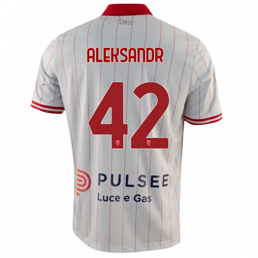 גברים Aleksandr Ballabio #42 לבן אדום כחול הרחק ג'רזי 2025/26 חולצה קצרה