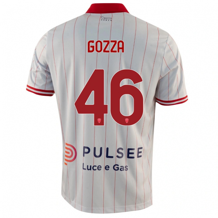 גברים Luca Gozza #46 לבן אדום כחול הרחק ג'רזי 2025/26 חולצה קצרה