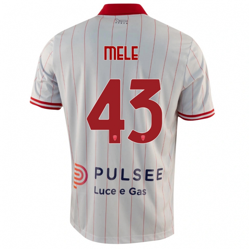 גברים Fabio Mele #43 לבן אדום כחול הרחק ג'רזי 2025/26 חולצה קצרה