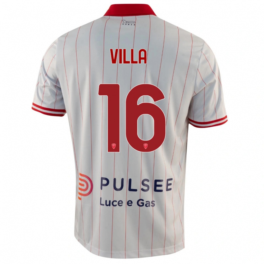 גברים Manuel Villa #16 לבן אדום כחול הרחק ג'רזי 2025/26 חולצה קצרה