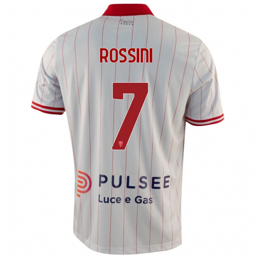 גברים Luca Rossini #7 לבן אדום כחול הרחק ג'רזי 2025/26 חולצה קצרה