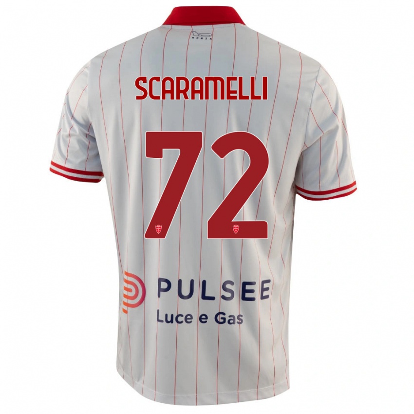 גברים אנדריס סקאראמלי #72 לבן אדום כחול הרחק ג'רזי 2025/26 חולצה קצרה