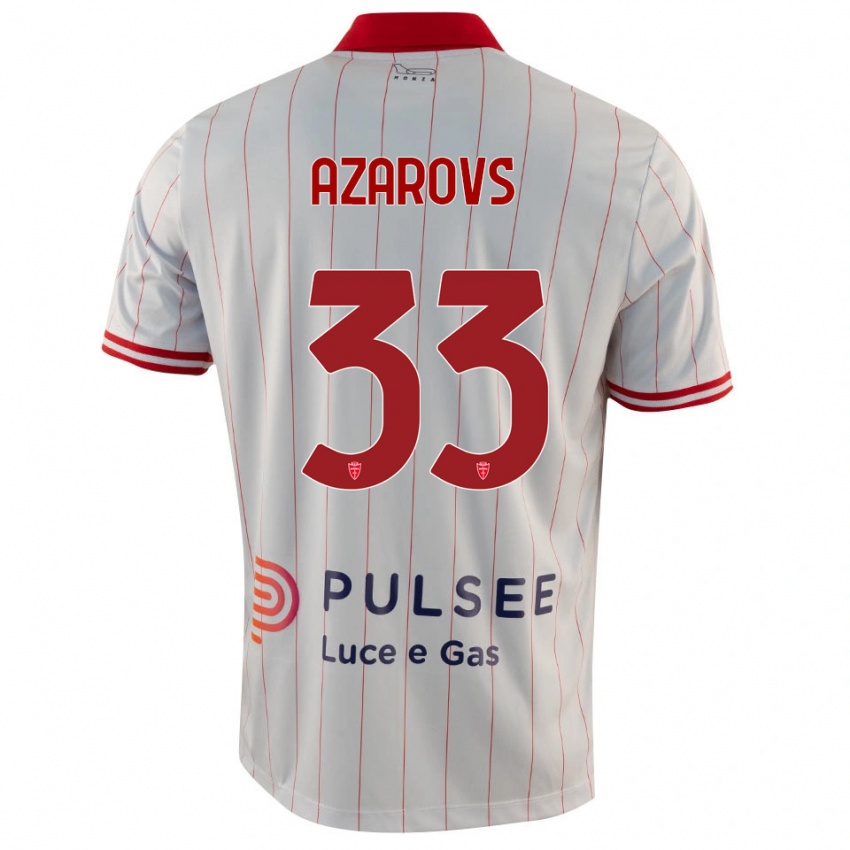 גברים Timurs Azarovs #33 לבן אדום כחול הרחק ג'רזי 2025/26 חולצה קצרה