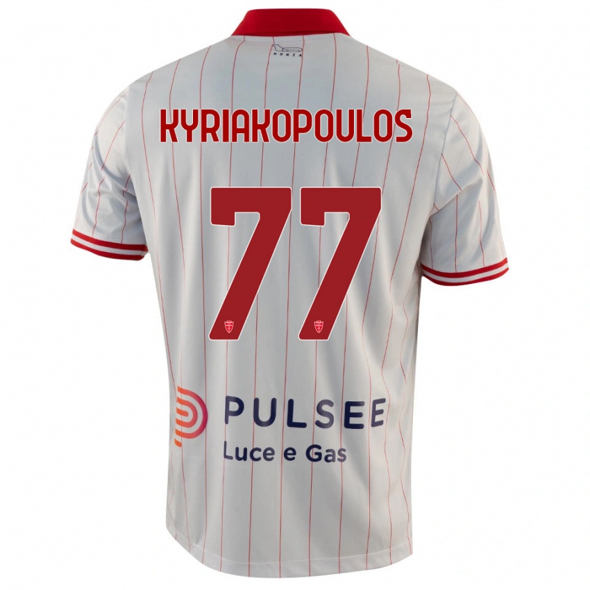 גברים יורגוס קיריאקופולוס #77 לבן אדום כחול הרחק ג'רזי 2025/26 חולצה קצרה