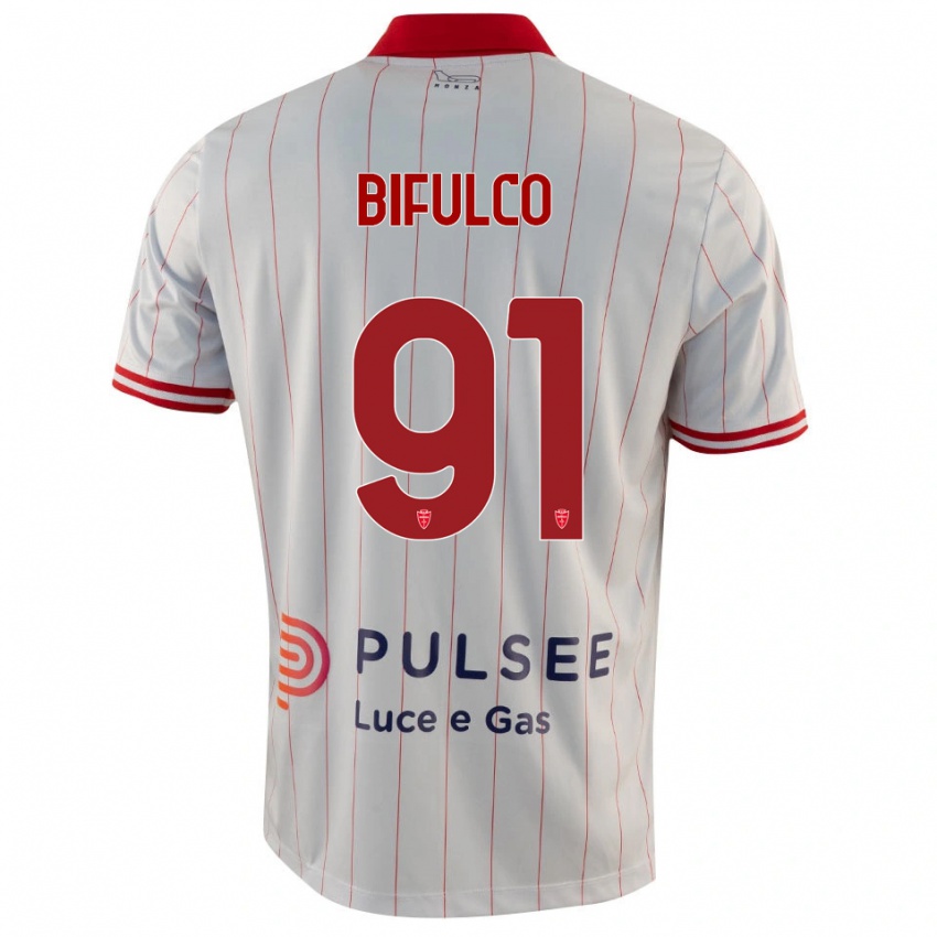 גברים Davide Bifulco #91 לבן אדום כחול הרחק ג'רזי 2025/26 חולצה קצרה