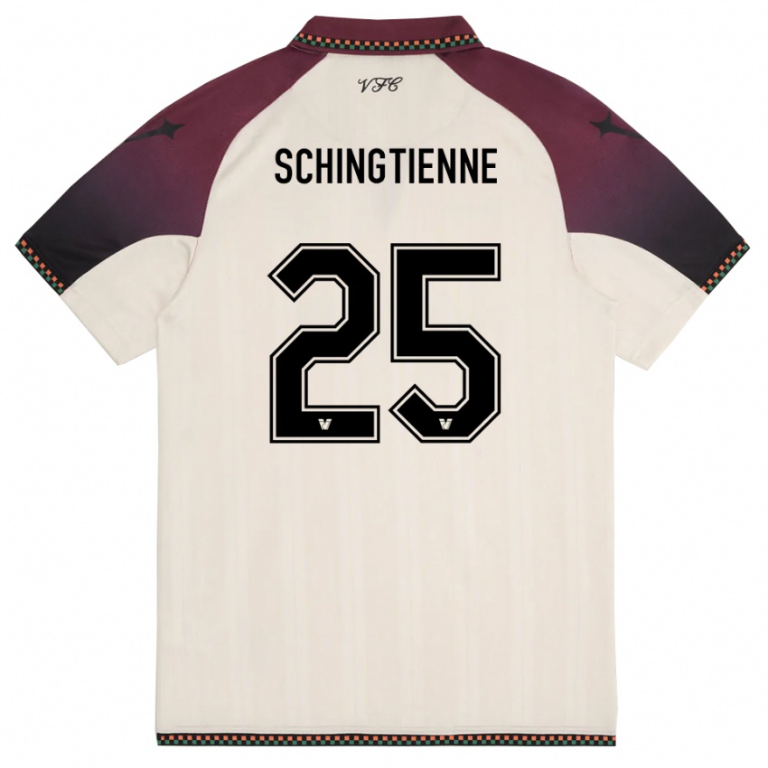 גברים Joël Schingtienne #25 קרם בורדו הרחק ג'רזי 2025/26 חולצה קצרה