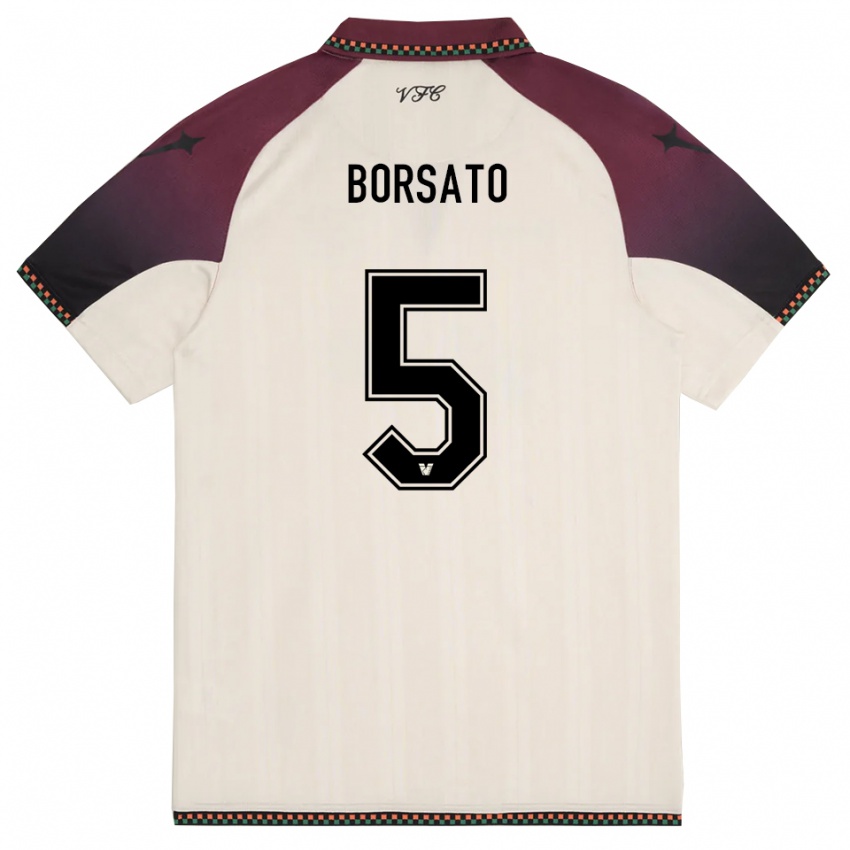 גברים Giulia Borsato #5 קרם בורדו הרחק ג'רזי 2025/26 חולצה קצרה