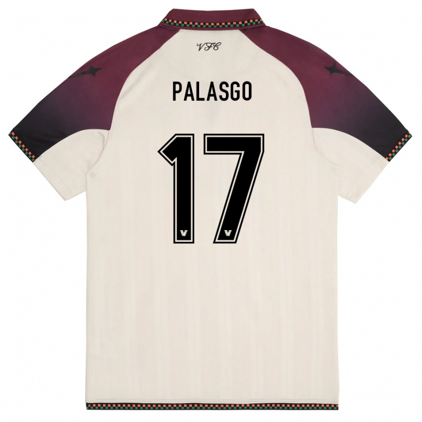 גברים Gianmarco Palasgo #17 קרם בורדו הרחק ג'רזי 2025/26 חולצה קצרה