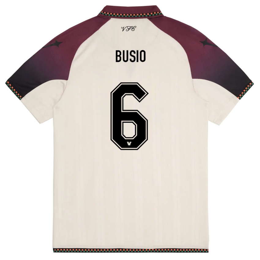 גברים ג'אנלוקה בוסיו #6 קרם בורדו הרחק ג'רזי 2025/26 חולצה קצרה