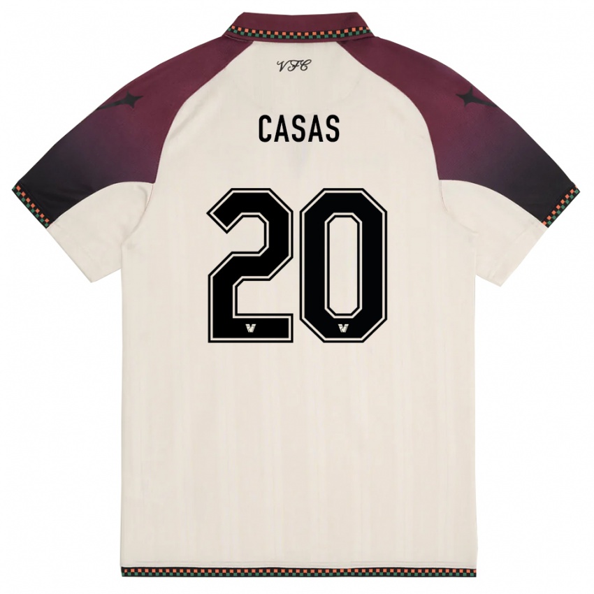 גברים Antonio Casas #20 קרם בורדו הרחק ג'רזי 2025/26 חולצה קצרה