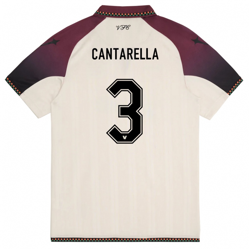 גברים Ilaria Cantarella #3 קרם בורדו הרחק ג'רזי 2025/26 חולצה קצרה