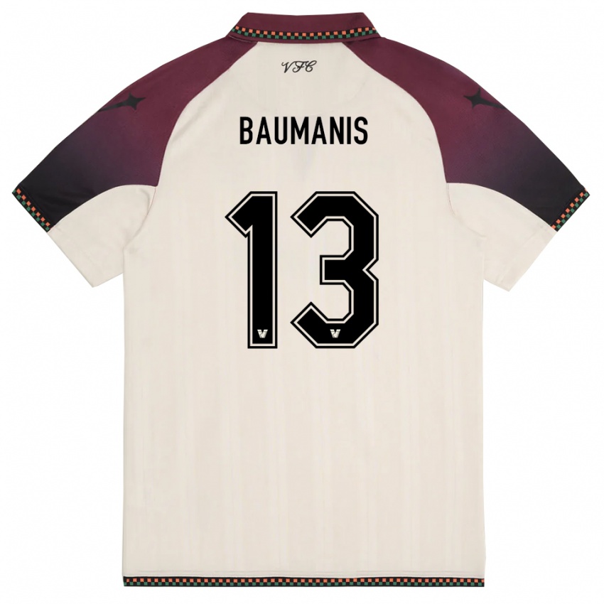 גברים Kristofers Baumanis #13 קרם בורדו הרחק ג'רזי 2025/26 חולצה קצרה