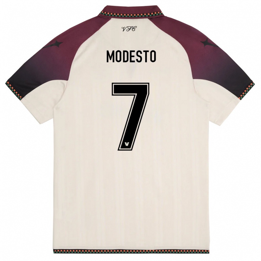 גברים ריקרדו מודסטו #7 קרם בורדו הרחק ג'רזי 2025/26 חולצה קצרה