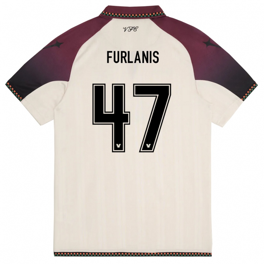 גברים Giorgia Furlanis #47 קרם בורדו הרחק ג'רזי 2025/26 חולצה קצרה