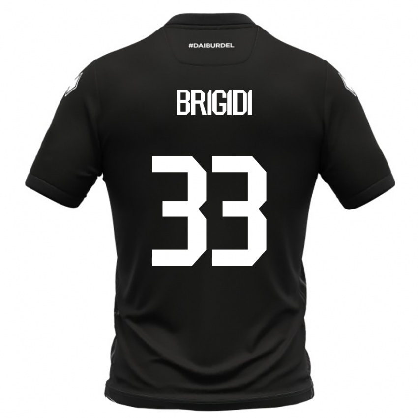 גברים Massimo Brigidi #33 שחור לבן הרחק ג'רזי 2025/26 חולצה קצרה