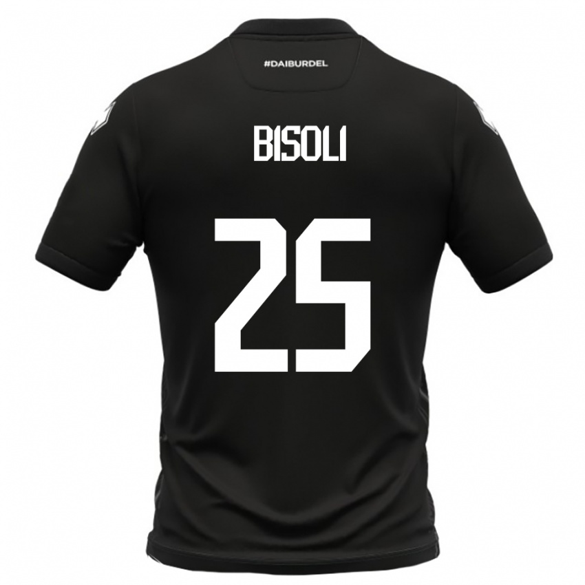 גברים Dimitri Bisoli #25 שחור לבן הרחק ג'רזי 2025/26 חולצה קצרה