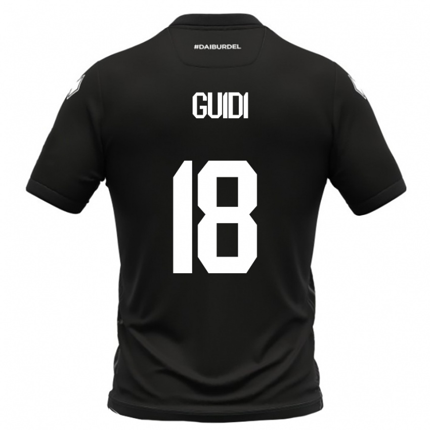 גברים Matteo Guidi #18 שחור לבן הרחק ג'רזי 2025/26 חולצה קצרה