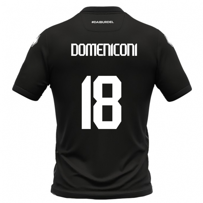 גברים ריקרדו דומניקוני #18 שחור לבן הרחק ג'רזי 2025/26 חולצה קצרה