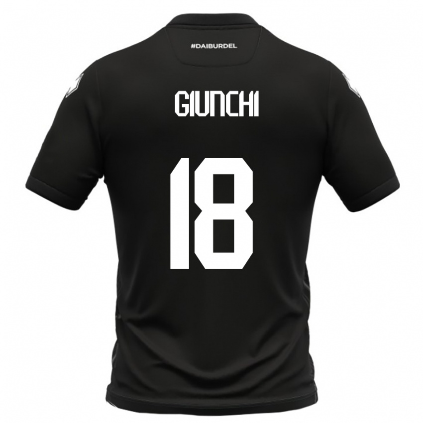 גברים Andrea Giunchi #18 שחור לבן הרחק ג'רזי 2025/26 חולצה קצרה