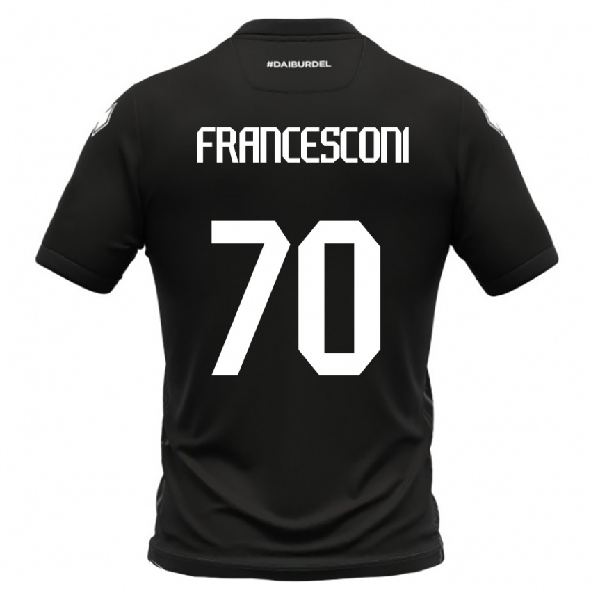 גברים מטאו פרנצ׳סקוני #70 שחור לבן הרחק ג'רזי 2025/26 חולצה קצרה