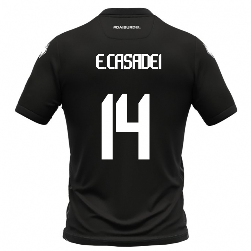 גברים Enea Casadei #14 שחור לבן הרחק ג'רזי 2025/26 חולצה קצרה